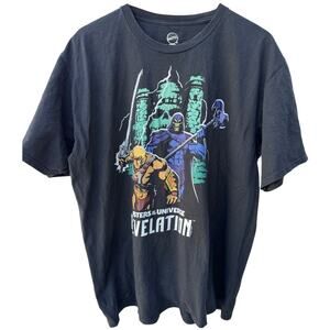 Masters of the Universe Revelation He Man Skeletor T Shirt Mens L Black Mattel